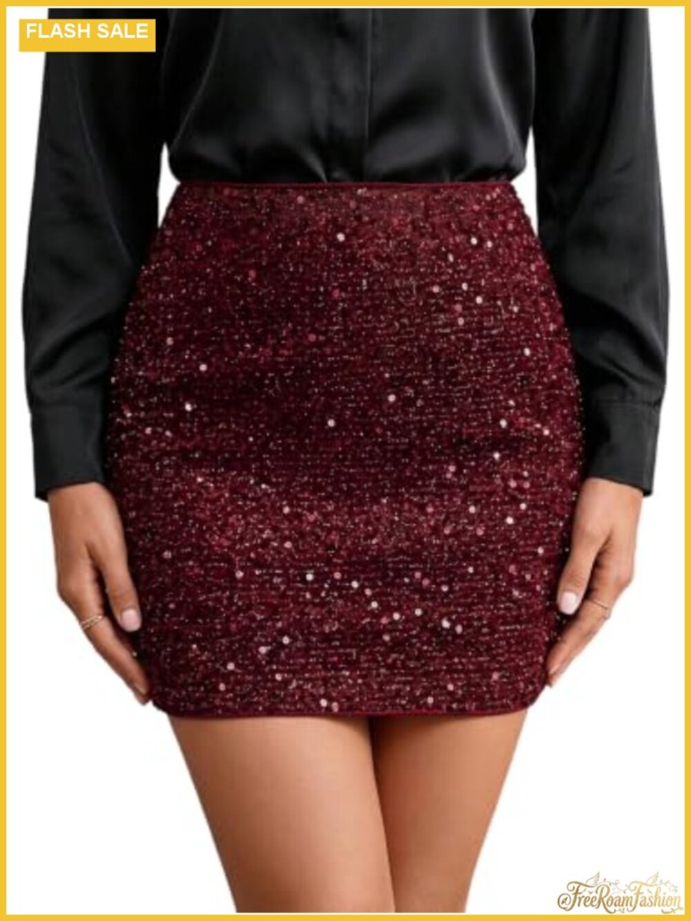Glitter Sequin Bodycon Mini Skirt High Waist Party Clubwear